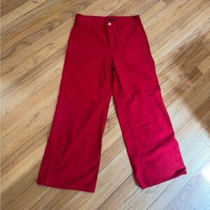 J. Crew Vibrant Red Wide-Leg Pants. Never been worn.